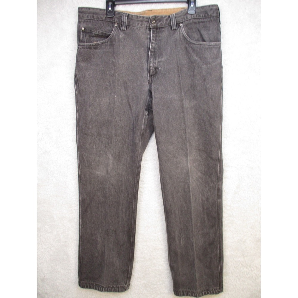 Duluth Trading Co. Men's Jeans 38x34 Faded Black Straight Leg Heavyweight Denim